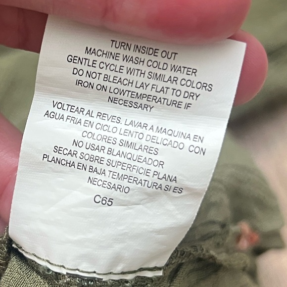 Anthro’s Fig and Flower Green Embroidered Long Sleeve Button Down Shirt,Size S - Picture 10 of 10